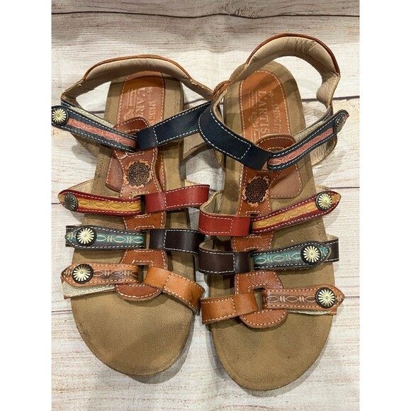 Spring Step L'Artiste Jerlene Leather Gladiator Sandals Women Size 41/US 9.5/10 - Picture 4 of 6